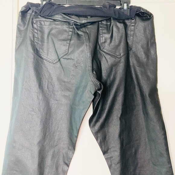 Motherhood Maternity Indigo Blue Coated Skinny Leg Ankle Jeans Black Lar… - Picture 6 of 10